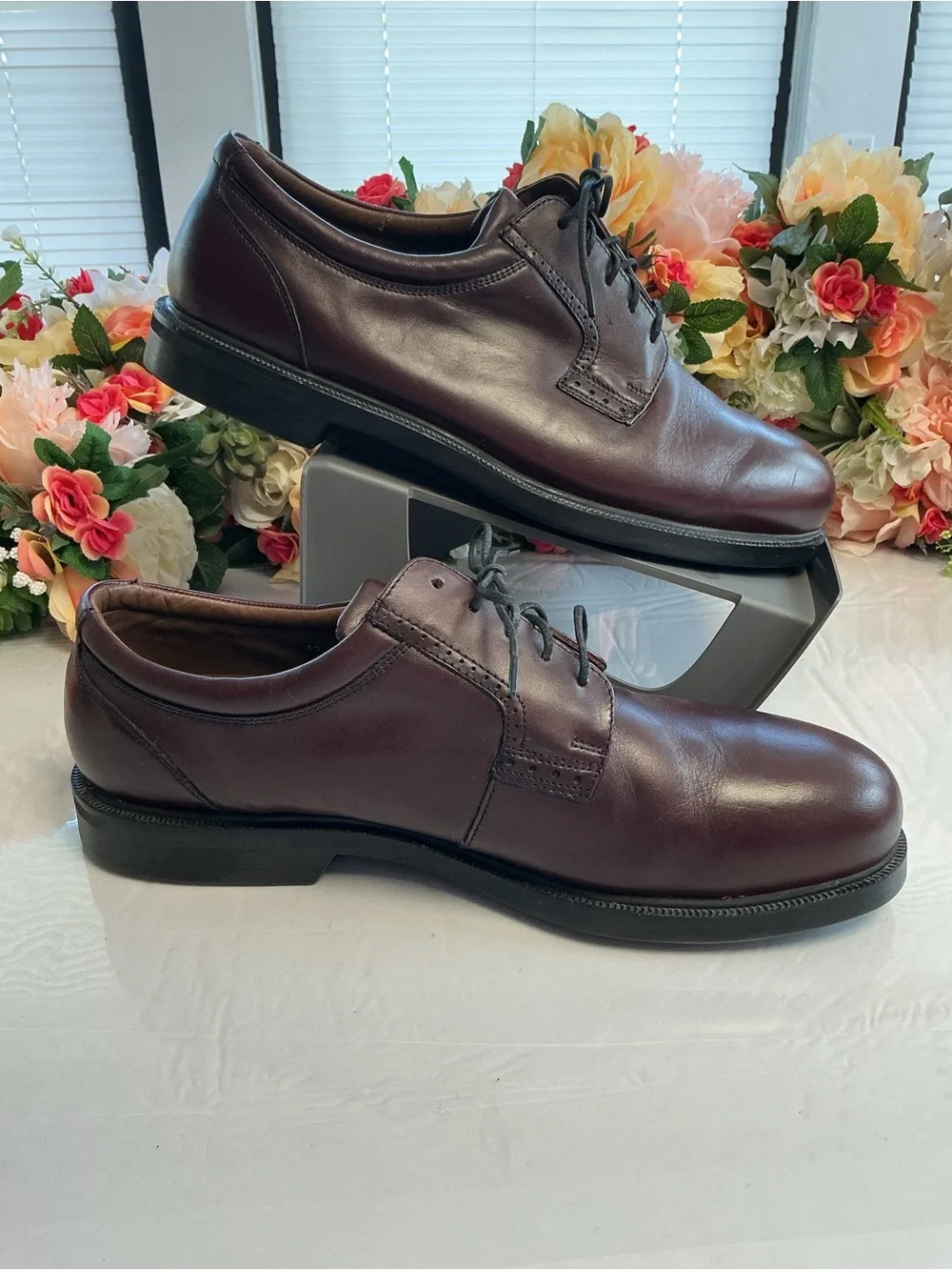 Florsheim Noble 17080 Burgundy Leather Comfortech Oxford Dress Shoes 13W